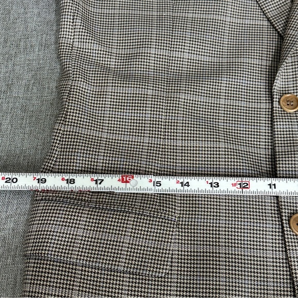 Canali Silk Wool Houndstooth Windowpane Brown Dual Vent Blazer Jacket 52 IT 42R - Picture 12 of 16